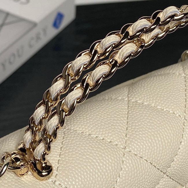 Chanel MINI FLAP BAG CLUTCH WITH CHAIN Gold-Tone Metal AP3238 light yellow