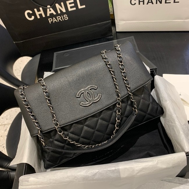 Chanel Grained Calfskin Shoulder Bag AS8095 black