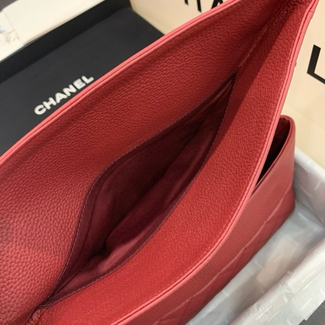 Chanel Grained Calfskin Shoulder Bag AS8095 red