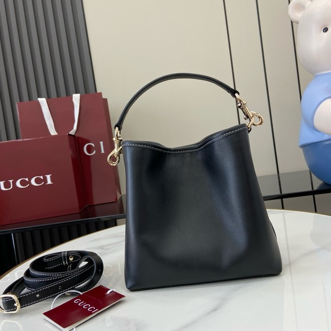 GUCCI GG EMBLEM SMALL BUCKET BAG 815118 black