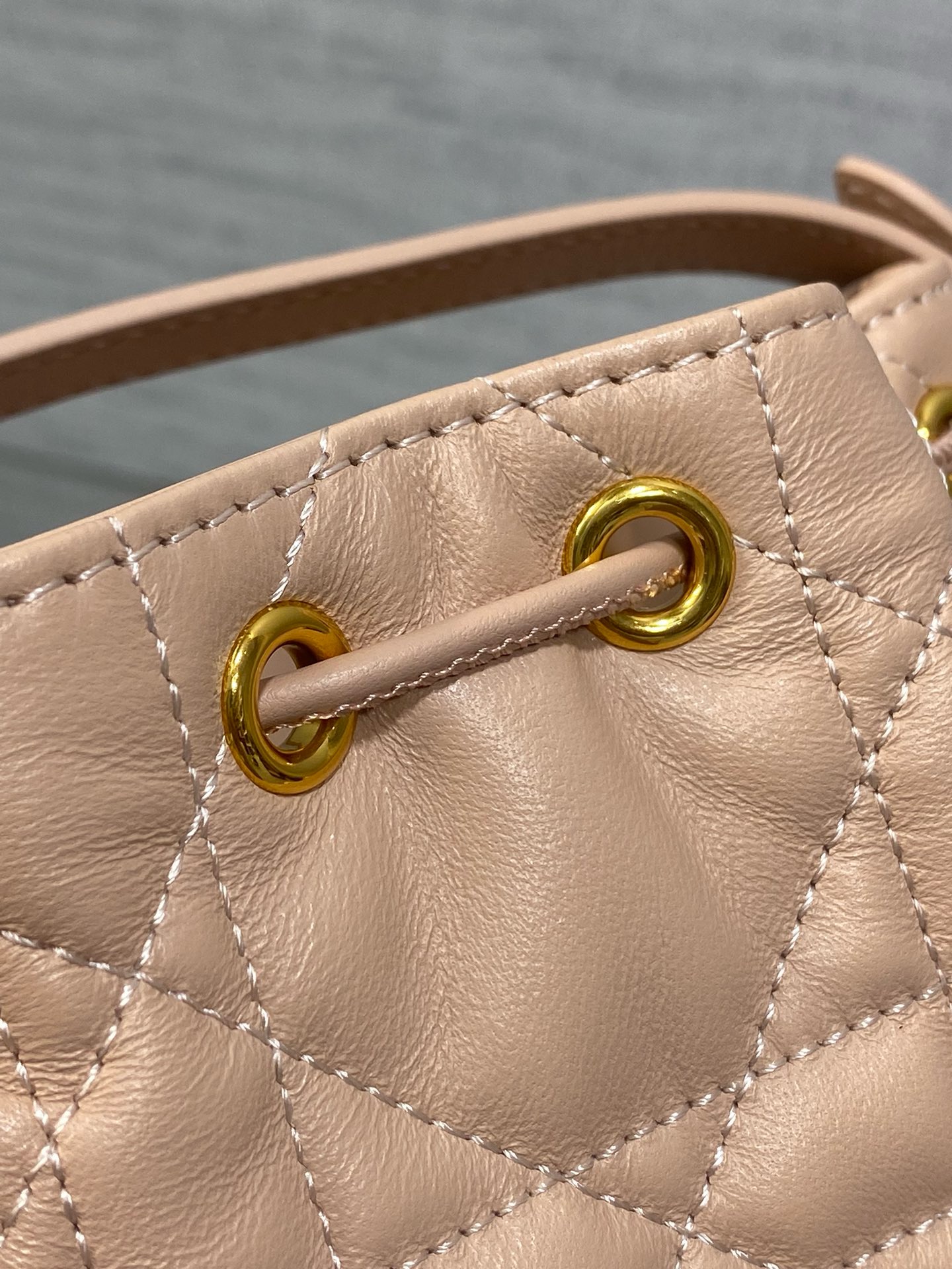 Dior Caro Nano Bucket Bag Macrocannage Lambskin S5250 pink