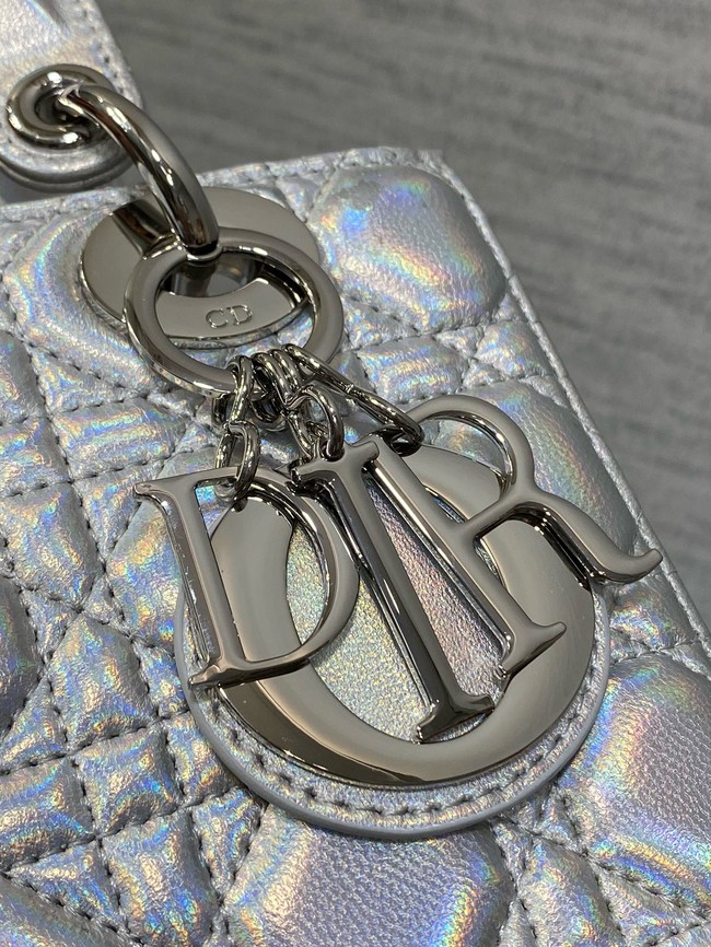 Small Lady Dior My ABCDior Bag Cannage Lambskin M0538O Silver