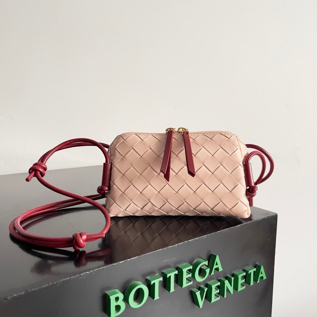 Bottega Veneta Intrecciato Concert Pouch 794258 Seashell&red