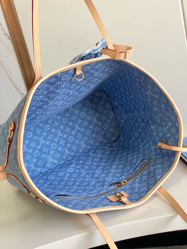 Louis Vuitton NEW Neverfull MM M13192 Denim Blue