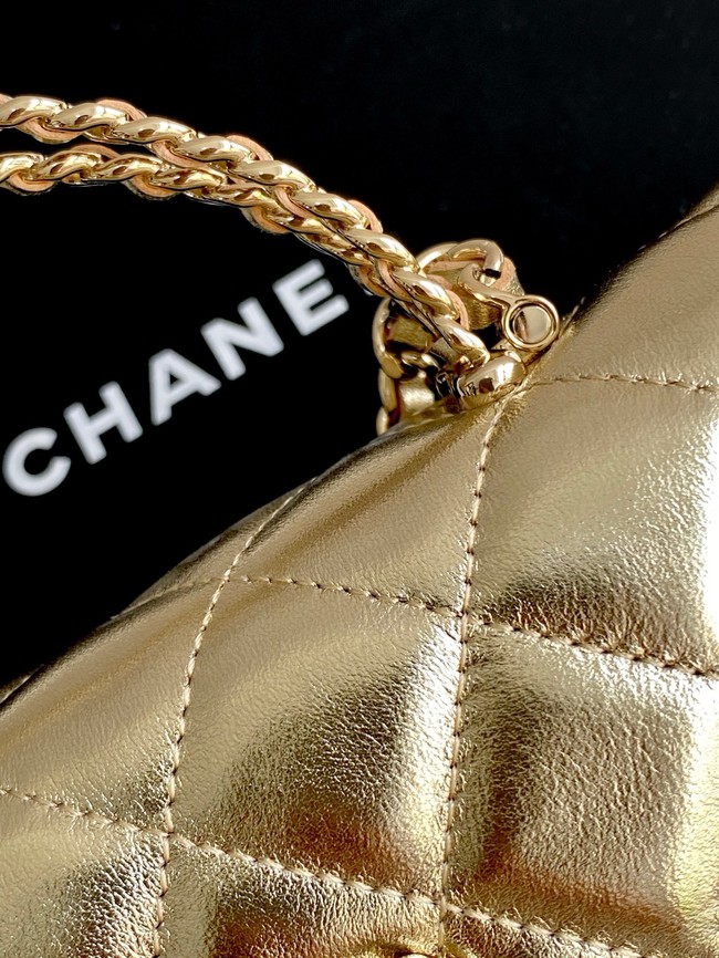 Chanel MINI FLAP BAG CLUTCH WITH CHAIN Gold-Tone Metal AP3238 gold