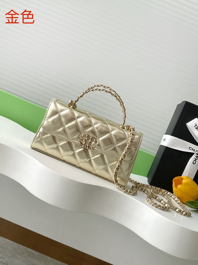 Chanel MINI FLAP BAG CLUTCH WITH CHAIN Gold-Tone Metal AP3238 gold