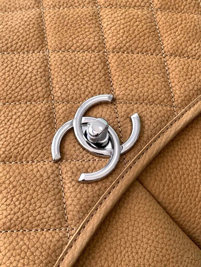 Chanel MAXI FLAP BAG Shoulder Bag AS6068 tan
