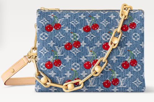 Louis Vuitton NEW LV x TM Coussin PM M14978 Monogram cherry denim