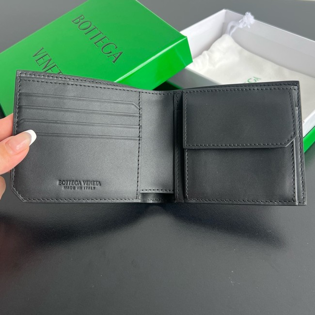Bottega Veneta Intrecciato Bi-Fold Wallet With Coin Purse 749412 black