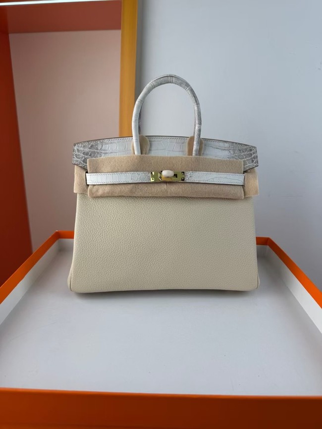 Hermes Birkin Bag Leather Nile crocodile&togo HBK2530-19
