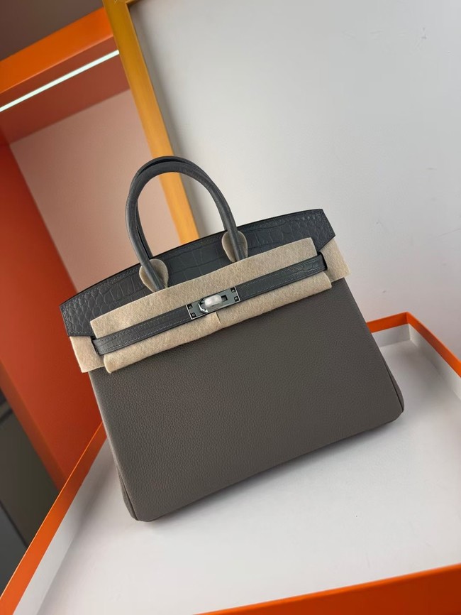 Hermes Birkin Bag Leather Nile crocodile&togo HBK2530-6
