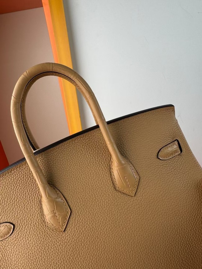 Hermes Birkin Bag Leather Nile crocodile&togo HBK2530-9