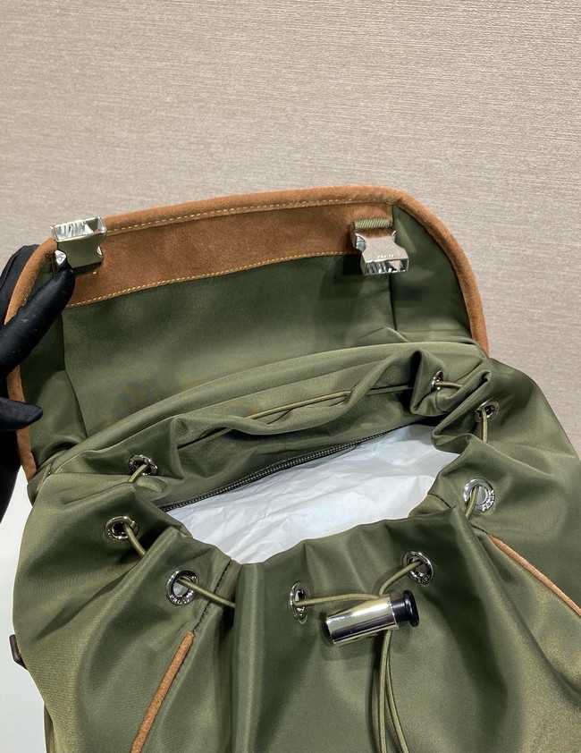 Prada Re-Nylon and Saffiano leather backpack 2VZ135 Musk Green 