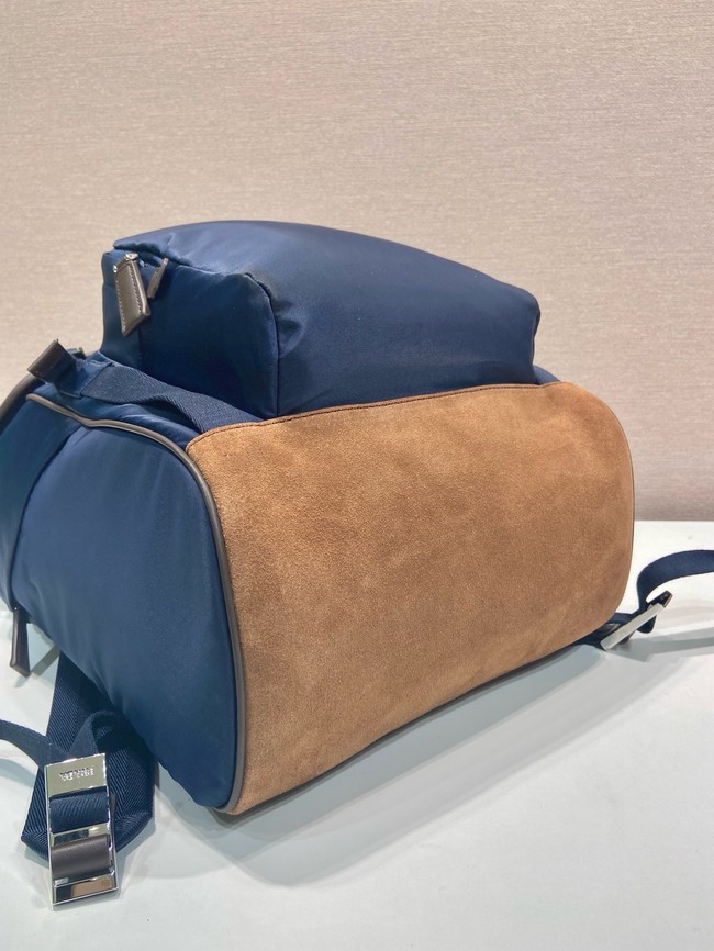 Prada Re-Nylon and Saffiano leather backpack 2VZ135 blue