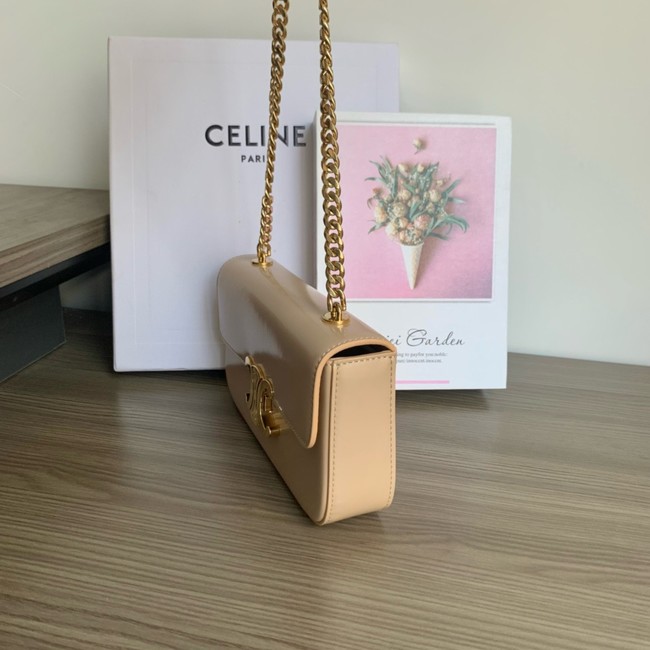 Celine CHAIN SHOULDER BAG TRIOMPHE IN SHINY CALFSKIN 197992 NATURAL