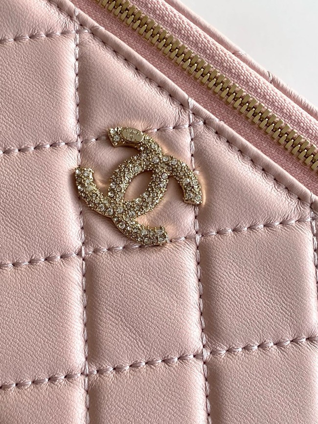 Chanel MINI FLAP BAG CLUTCH WITH CHAIN Gold-Tone Metal AP4325 PINK