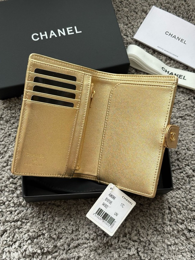 Chanel Passport Holder Lambskin 96066 gold