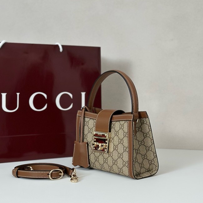 Gucci Padlock small top handle bag 841653 brown