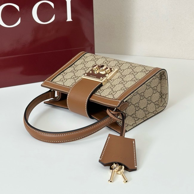 Gucci Padlock small top handle bag 841653 brown