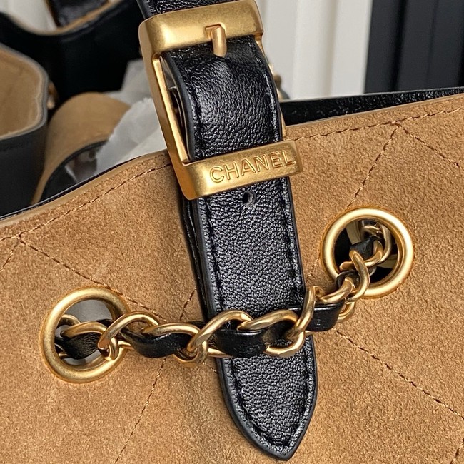 CHANEL Shopping Bag AS5634 Brown & Black
