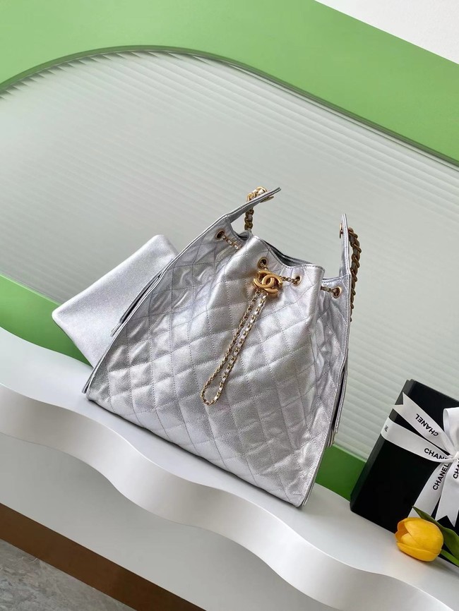 Chanel Grained Calfskin HOBO BAG AS5311 Silver