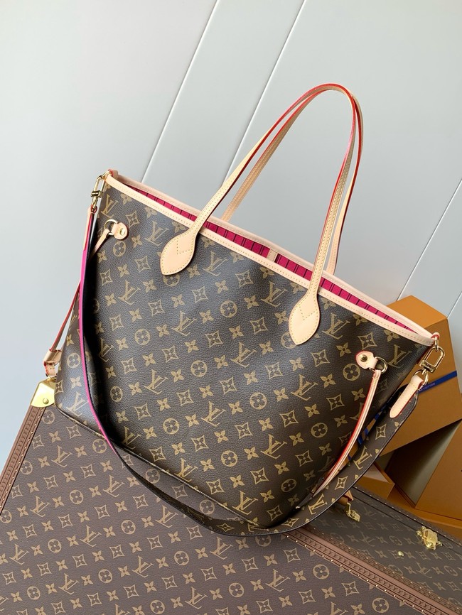 Louis Vuitton Neverfull Bandouliere Inside Out MM M12257 Monogram&Rose Pondichery