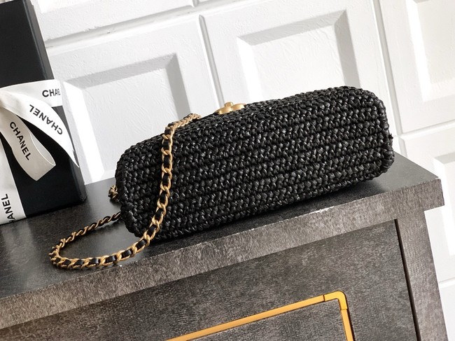 Chanel MINI Raffia SHOPPING BAG AS4416 black