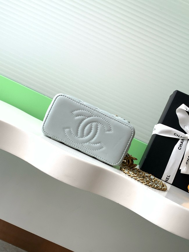 CHANEL Lambskin Vanity with Chain AP3940 Light blue