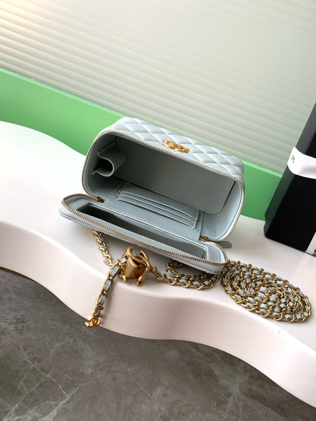 CHANEL Lambskin Vanity with Chain AP3940 Light blue