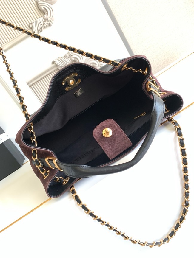 CHANEL Shopping Bag AS5434 black&burgundy