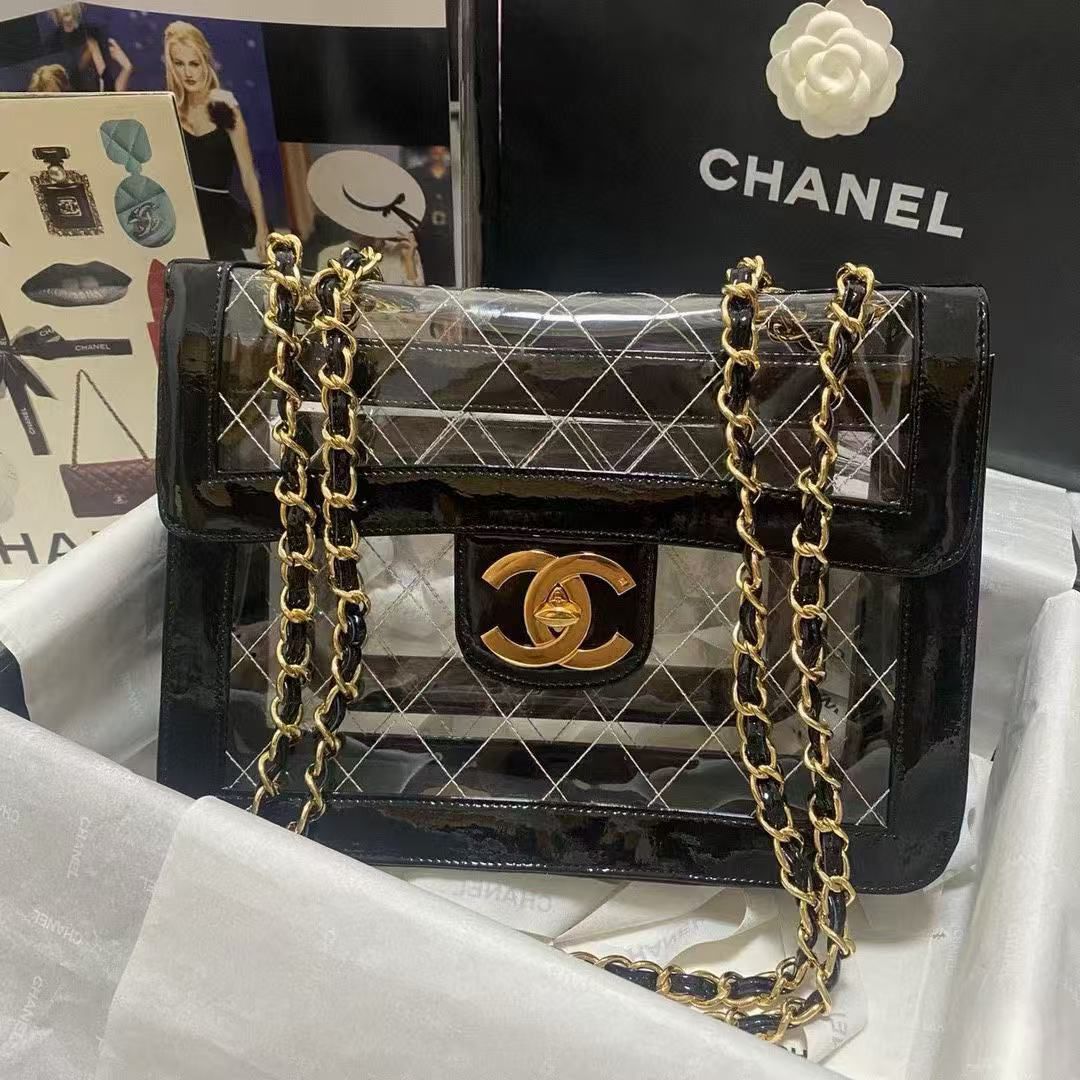 Chanel PVC Leather Shoulder Bag A5030 Black