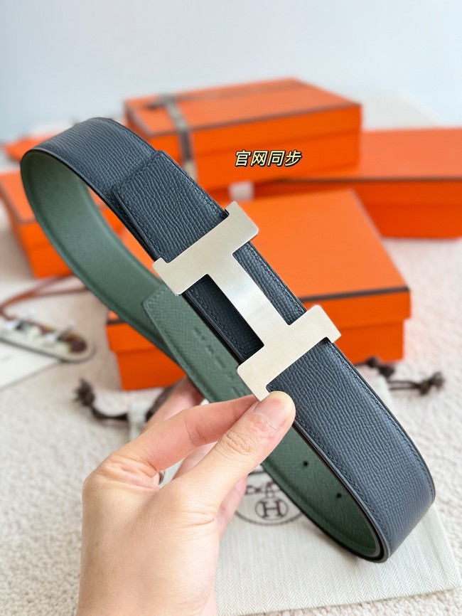 Hermes Epsom calfskin double-sided leather belt 65989