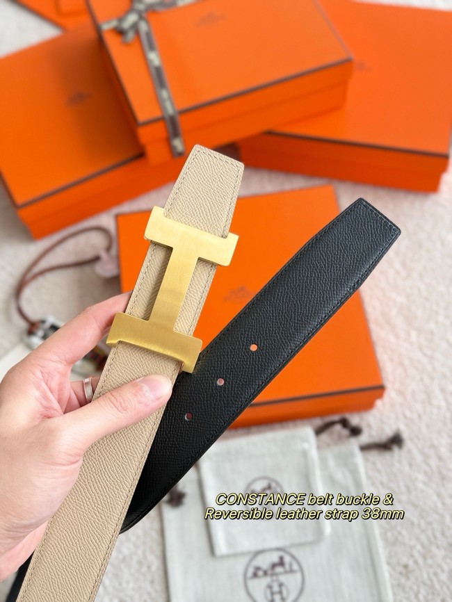 Hermes Epsom calfskin double-sided leather belt 65991