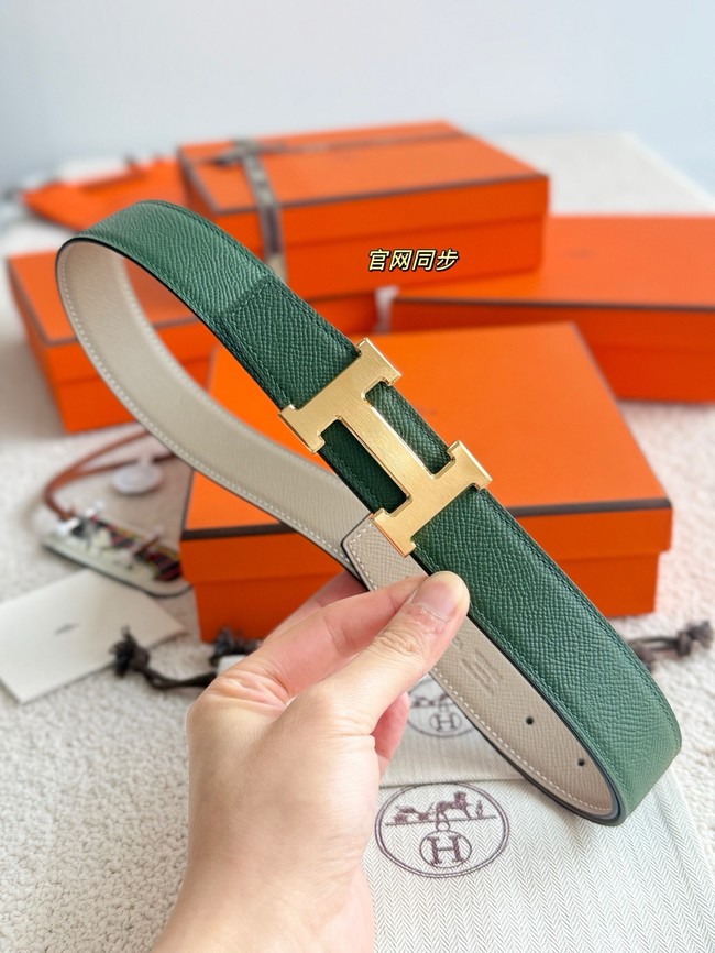 Hermes Epsom calfskin double-sided leather belt 66002