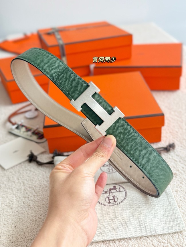 Hermes Epsom calfskin double-sided leather belt 66003