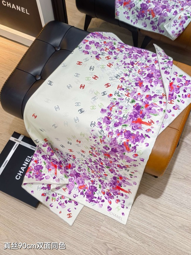 Chanel Square Scarf Silk Jacquard XT288