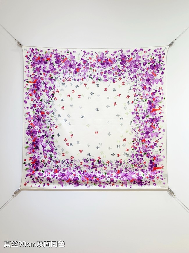 Chanel Square Scarf Silk Jacquard XT288