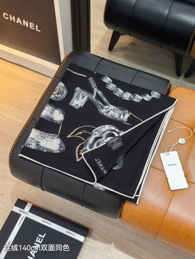 Chanel Square Scarf Silk Jacquard KY141