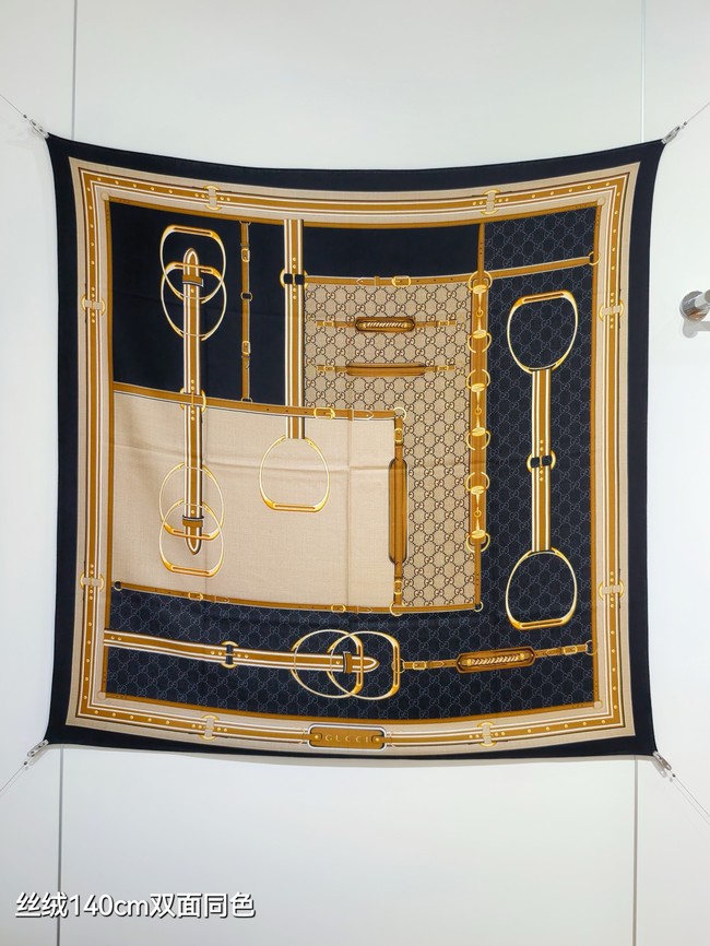 Gucci Square Scarf Silk Jacquard KY144