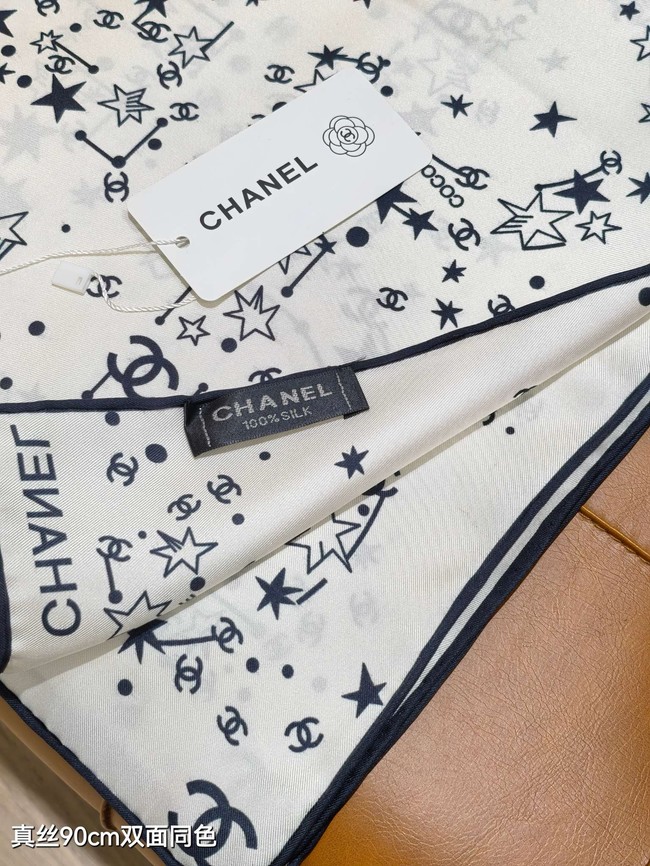 Chanel 90 Square Scarf Silk Twill KY155