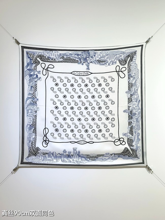 Hermes 90 Square Scarf Silk Twill KY169