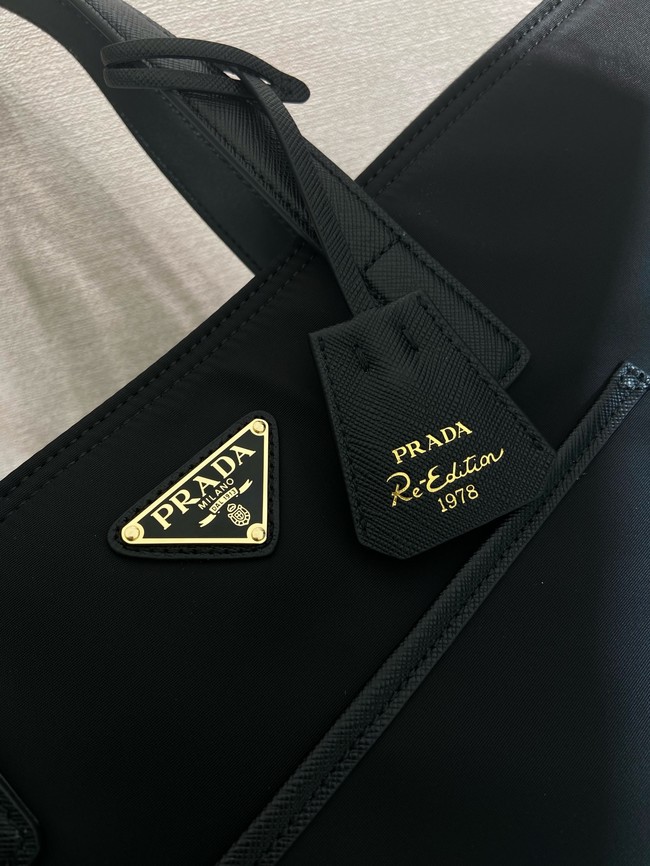 Prada Re-Edition 1978 medium Re-Nylon and Saffiano leather tote bag 1BG555 black