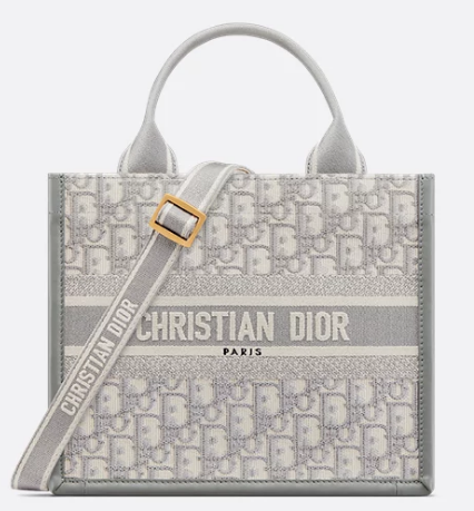 Small Dior Book Tote Dior Oblique Embroidery and Calfskin M1325CZ-3