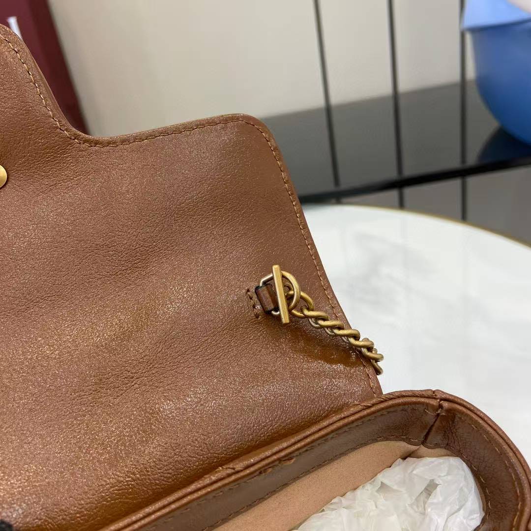 Gucci GG Marmont matelasse super mini bag 476433 brown