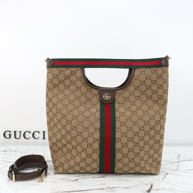 Gucci Giglio small tote bag 865452 beige and brown GG canvas