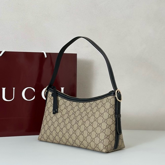 Gucci GG Emblem medium shoulder bag GG canvas 847449 black