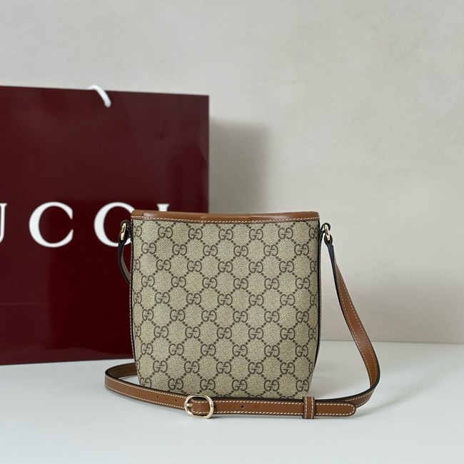 Gucci GG Emblem nano bucket bag GG canvas 847090 brown