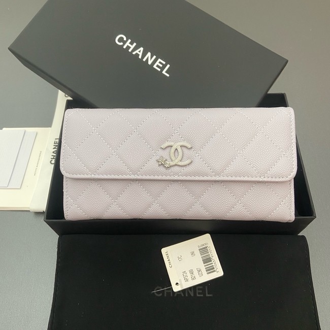 Chanel Long Flap Wallet AP3724 light gray