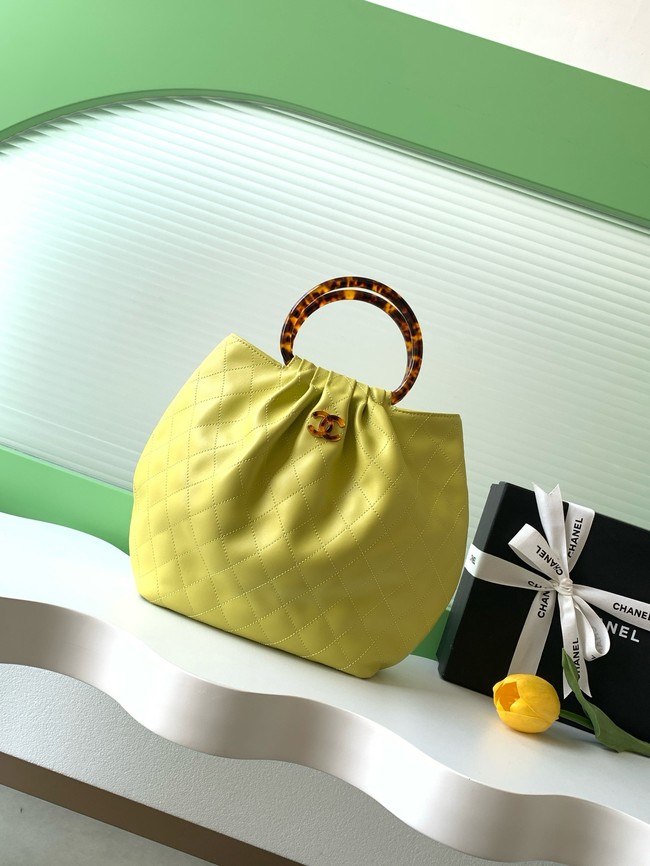 CHANEL Hobo Bag Lambskin AS6010 green
