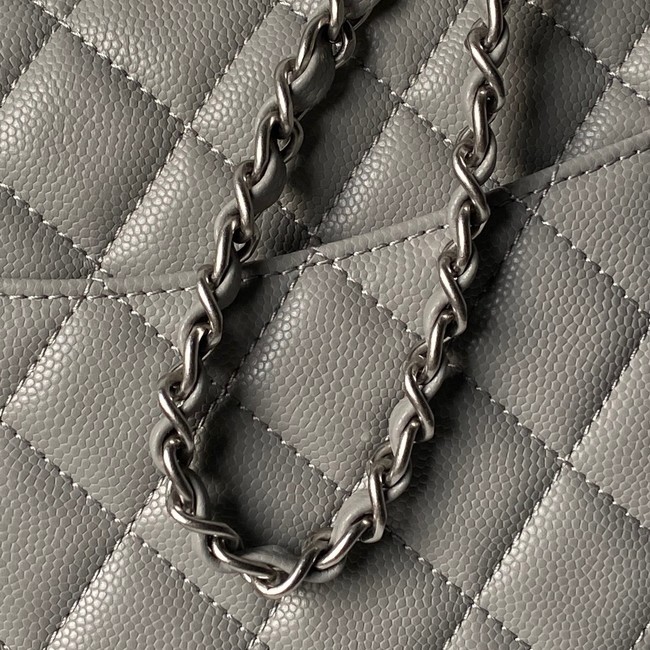 CHANEL Mini Flap Bag with Top Handle AS5702 gray&Silver Metal